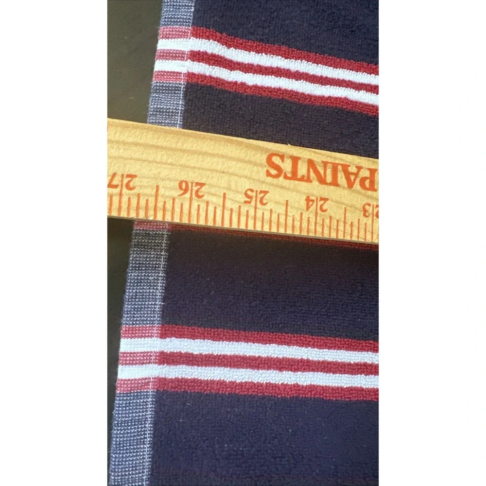 Tommy Hilfiger Stripe, Red, White Navy Hand Towel Cotton 16